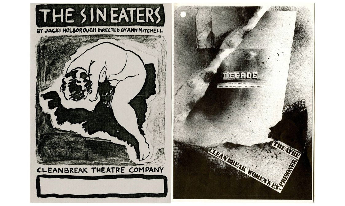 A black and white scan of the Sin Eaters ad Decade flyers from our archive.