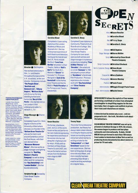 A scan of a Open Secrets poster from 1989 which is in our archive.