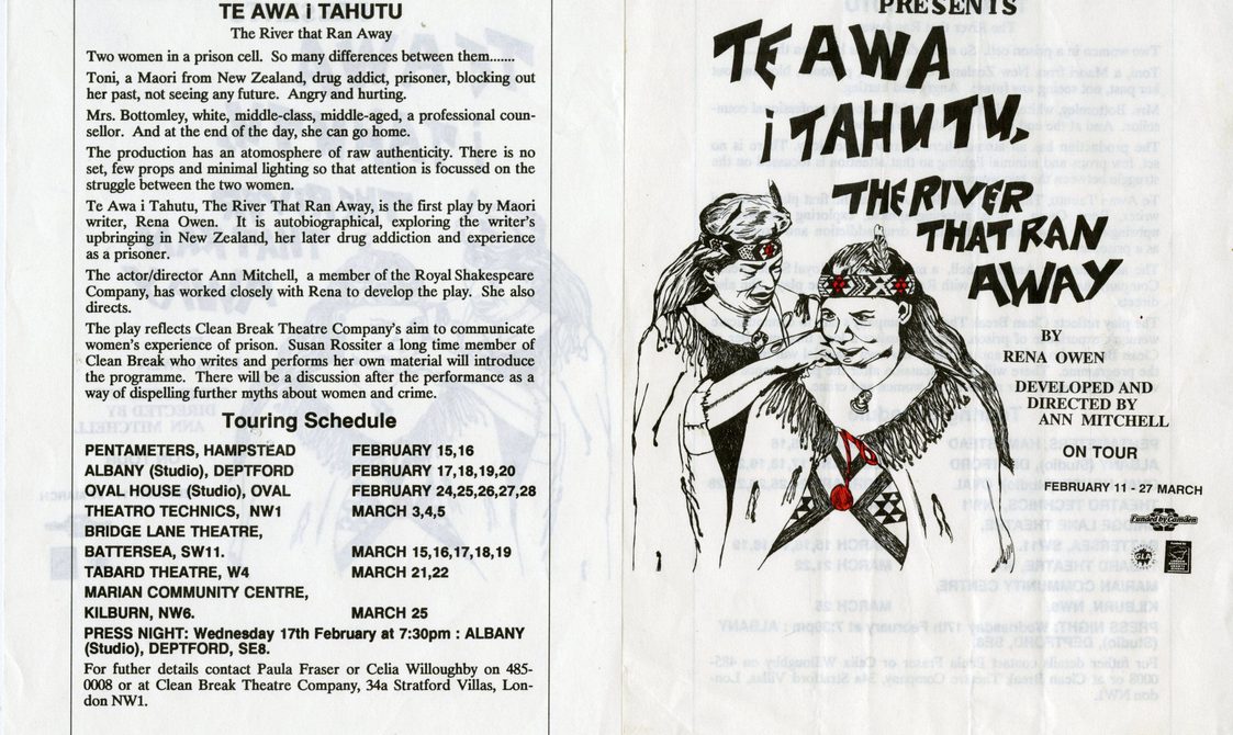 A scan of a Te Awa I Tahutu flyer, 1987 from our archive collection.