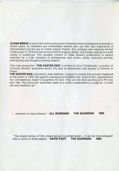 A scan of The Easter Egg poster - back, 1985.