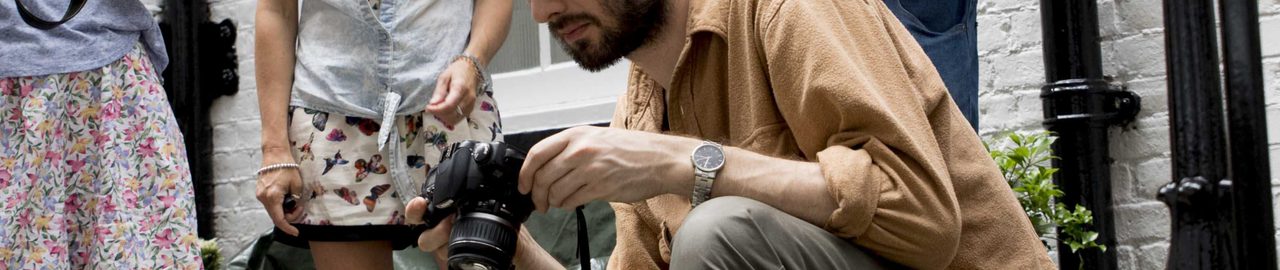 Photography students in action