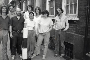 History Workshop group with Raphael Barbara Taylor Jerry White and more, taken in June 1982