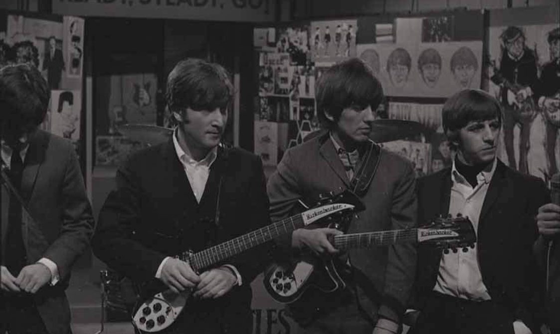 An image of the Beatles taken in the 1960s by Derek Brook.