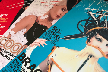 The Skin Two Collection magazines resting against each other.