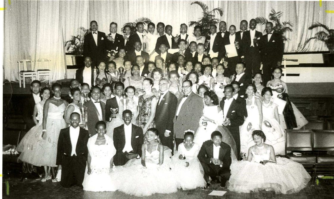 A group photo of dancers from Peggy Spencer's archive.