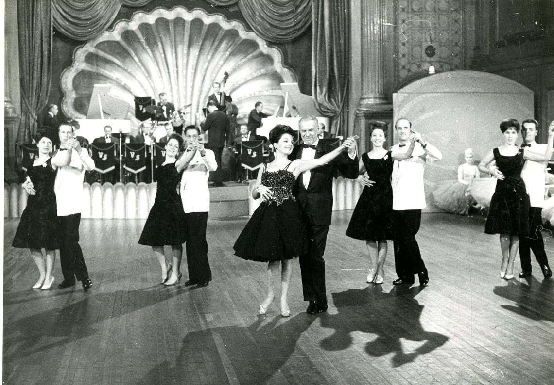 A photo from Peggy Spencer's Archive of the Penge Latin Formation Team performing in 1963.