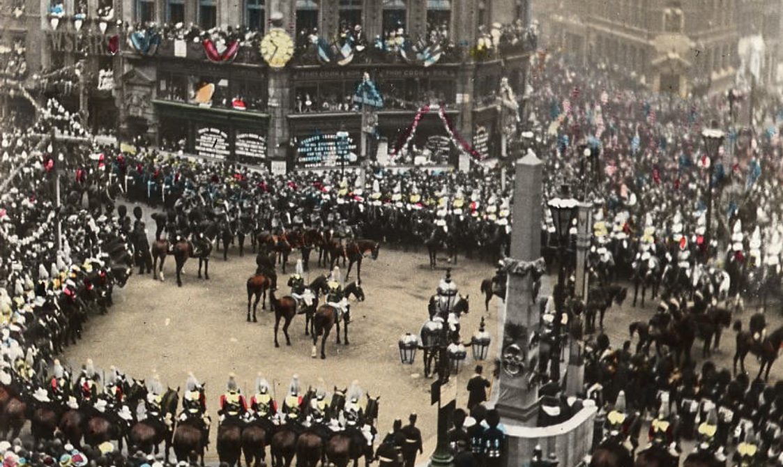Diamond Jubilee procession (tinted) in 1897