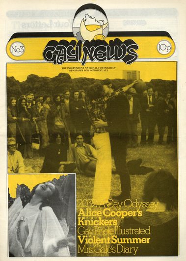 Cover of the Pride issue of the Gay Times in 1972